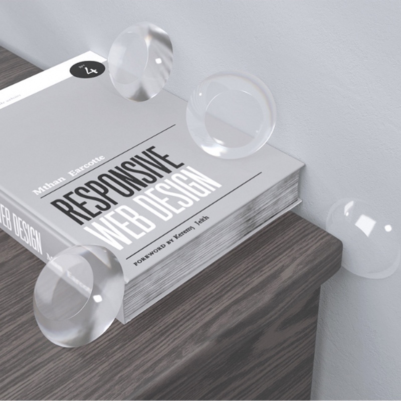 Set 6 miếng đệm cao su silicon trong suốt hình tròn gắn tường giảm tiếng ồn bảo vệ tay cầm cửa