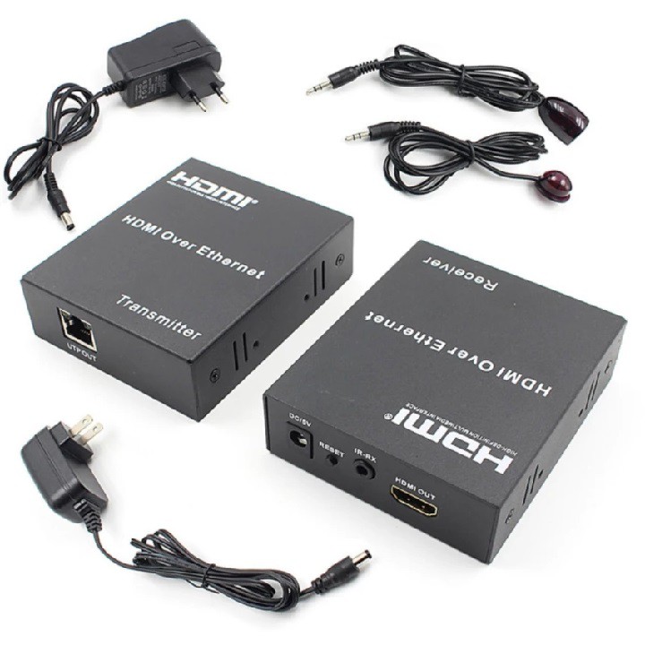 HDMI Over Ethernet 120M - Kéo Dài HDMI qua Lan CAT5e/6 - Bộ khuếch đại tín hiệu HDMI qua dây LAN - HDMI extender 120m