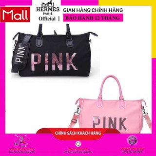 Túi du lịch pink chống thấm nước cao cấp 2 màu hồng đen