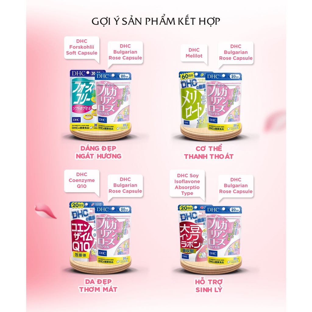 Viên Uống Thơm Cơ Thể Hoa Hồng DHC Bulgarian Rose Capsule