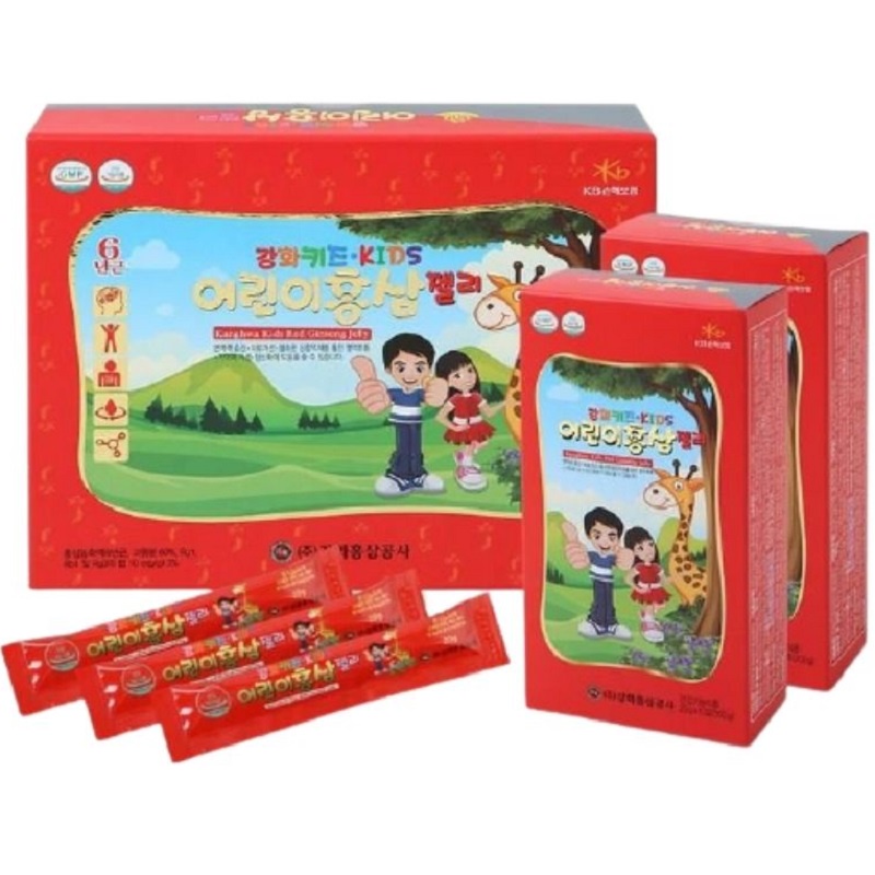 Thạch Hồng Sâm Trẻ Em Kanghwa Kids Red Ginseng Jelly Hàn Quốc, Hộp 30 Gói * 20g, Giúp Tăng Sức Đề Kháng