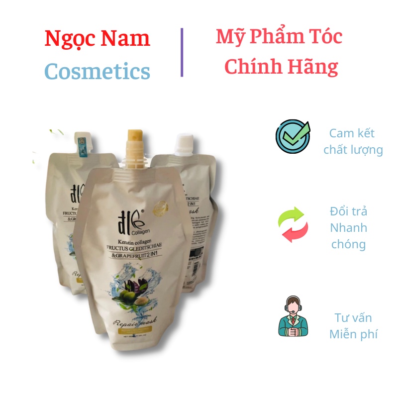 KEM HẤP Ủ TÓC COLLAGEN DL BƯỞI BỒ KẾT 500ML CHÍNH HÃNG - PHỤC HỒI TÓC HƯ TỔN - KHÔ XƠ - CHẺ NGỌN