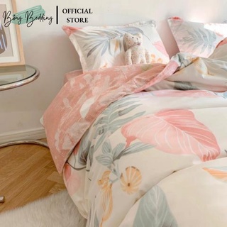 Bộ chăn ga gối cotton poly hoa bằng lăng