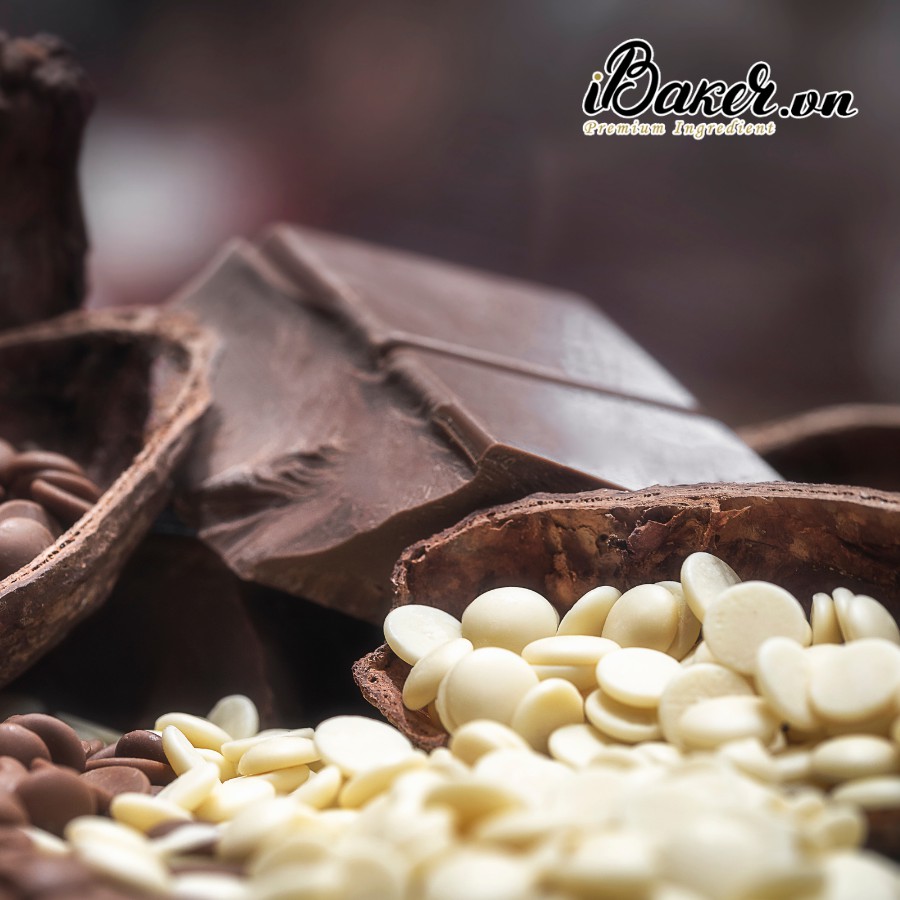 [Túi zipper 1kg] Socola (Chocolate) Puratos nút trắng Asia White 40%