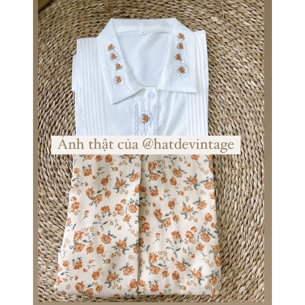 [NEW] Set phối sơmi thêu hoa và chân váy vintage | BigBuy360 - bigbuy360.vn