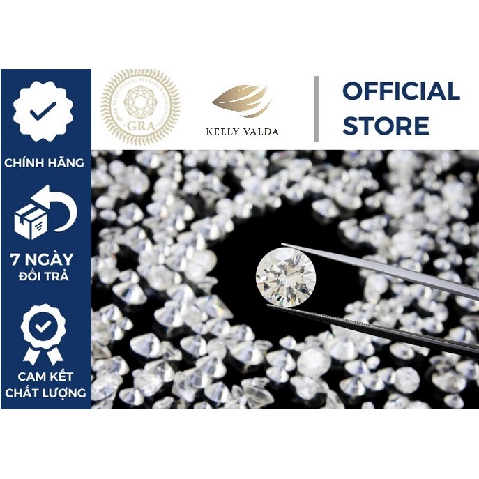 Moissanite ( Size 1.0 ly) giác cắt tròn - Kim Cương Nhân Tạo U.S.A