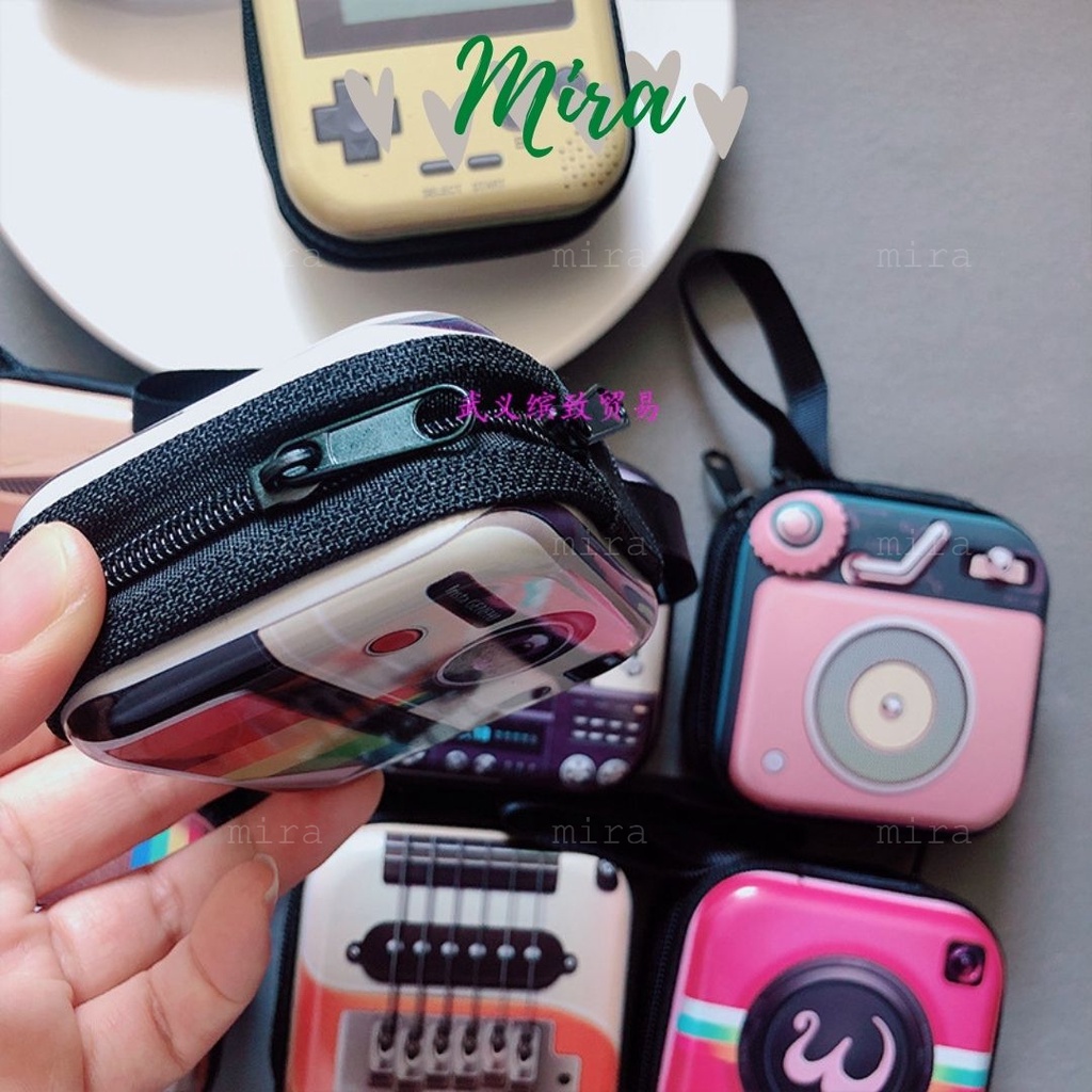 Hộp Đựng Tai Nghe, Sạc Điện Thoại, Ví Đựng Tiền Xu, Đồ Trang Sức In HÌnh Nhạc Cụ XInh Xắn Phong Cách Cổ ĐIển MIRA-PK001