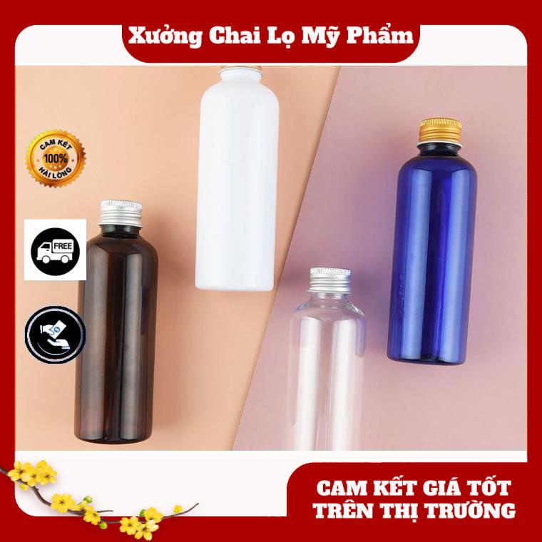 [100c] Chai nhựa pet nắp vặn nhôm 20ml,30ml,50ml,100ml chiết mỹ phẩm , phụ kiện du lịch