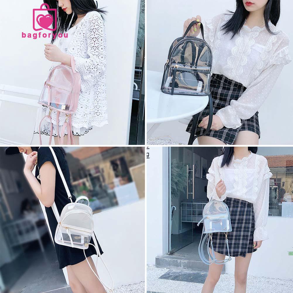 Ba lô mini trong suốt thời trang nữ xinh xắn dễ thương