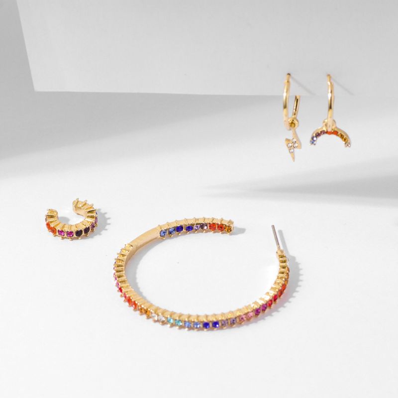 Set 4 Khuyên Tai Nữ Đa Sắc Thời Trang