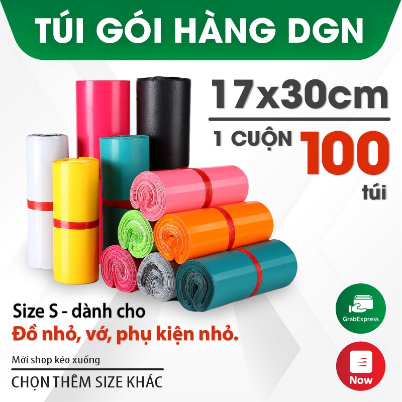 [KEO SIÊU DÍNH] 100 Túi Nilong gói hàng niêm phong tự dính, chuyên dụng gói hàng bán online DGN []17x30cm[]