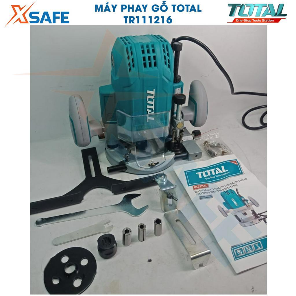 Máy phay gỗ TOTAL TR111216 công suất 1600W, tốc độ không tải 2200rpm, kích thước mũi phay 6mm,8mm,12mm,1/4&quot;,1/2&quot;