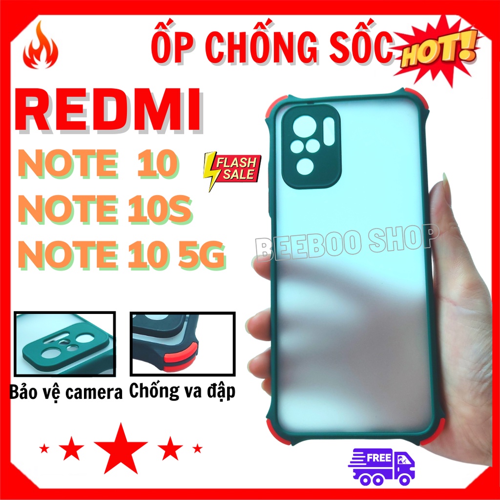 CHỐNG SỐCỐp lưng Bảo vệ Camera Xiaomi Redmi Note 10/ 10s/ 10 5G/ Redmi 10 - Chất liệu Nhám Cao cấp