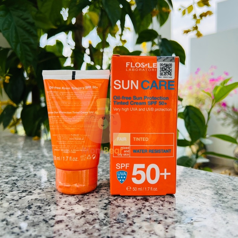 [Hàng Nhập] Kem chống nắng kiềm dầu Floslek Sun Care Oil Free Sun Protection Tinted Cream 50ml