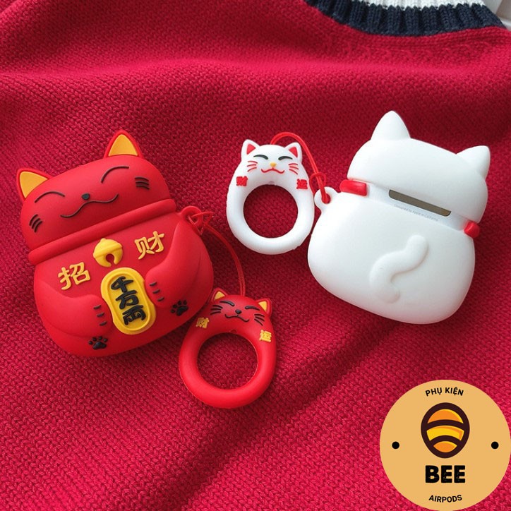 Case Airpod Đựng Tai Nghe Airpod 1 2 Pro Mèo Thần Tài Cute Chất Liệu Silicon Dẻo - BEE SHOP