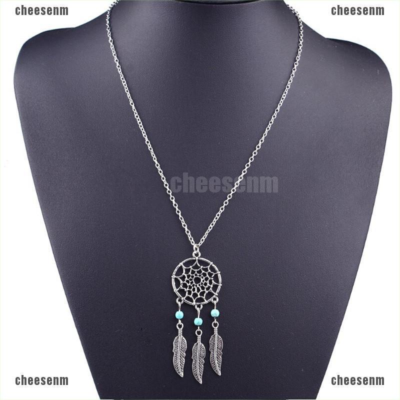 vòng cổ Mặt Dreamcatcher Đính Đá Ngọc Lam