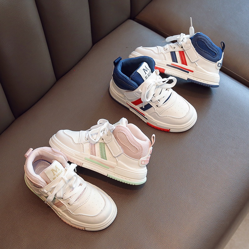 Giày Sneaker Cổ Cao Đế Mềm Chống Trượt Thoải Mái Thời Trang Cho Bé Trai Và Gái 3-18 Tuổi