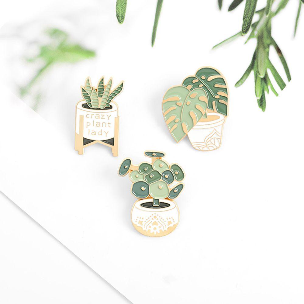 Euca Ghim Cài Áo Tráng Men Hình Cây Cỏ Sansevieria Tùy Chỉnh Cho Nữ