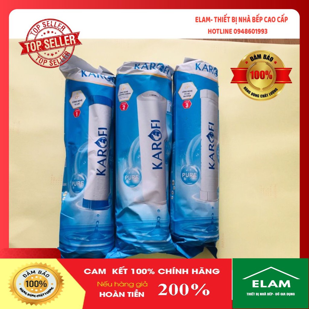 [RẺ VÔ ĐỊCH] BỘ 3 LÕI LỌC THÔ 123 KAROFI CHÍNH HÃNG GIÁ RẺ | BigBuy360 - bigbuy360.vn