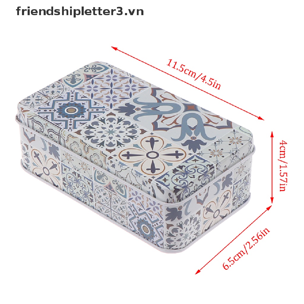 Hộp Thiếc Đựng Thuốc / Trang Sức Hình Chữ Nhật Kích Thước 11.5 * 6.5 * 4Cm