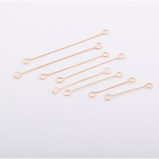 gói 10 cây kim 2 đầu móc nhiều size 20-25-30-40mm làm hoa tai (sắt xi)