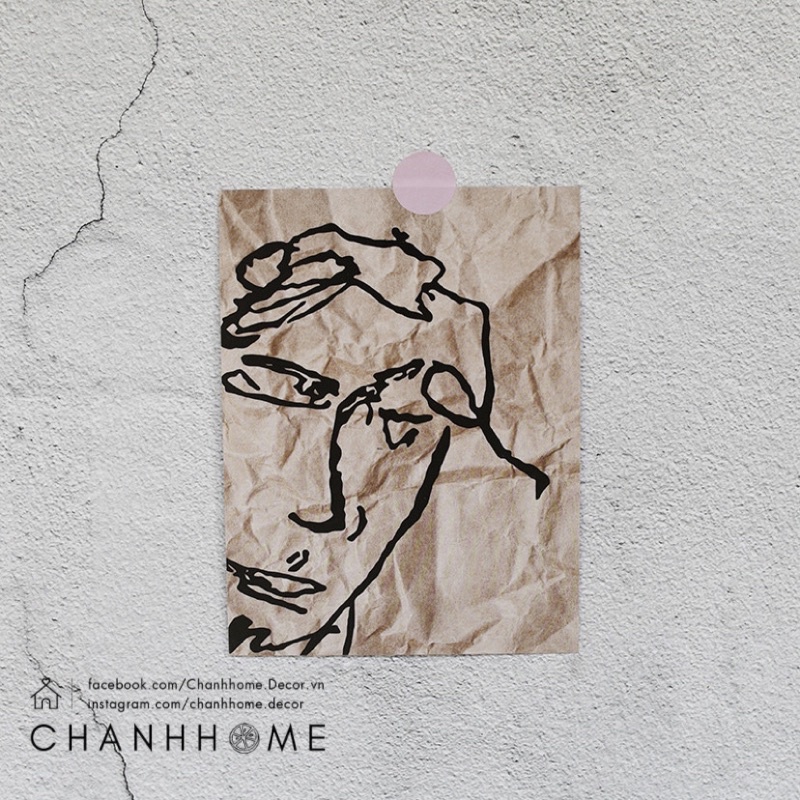 Set 3 Postcard tranh dán tường nghệ thuật trừu tượng decor phòng chụp ảnh Chanhhome.decor