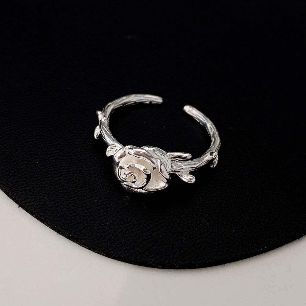 Nhẫn Hở Hình Hoa Hồng Phong Cách Retro Thời Trang