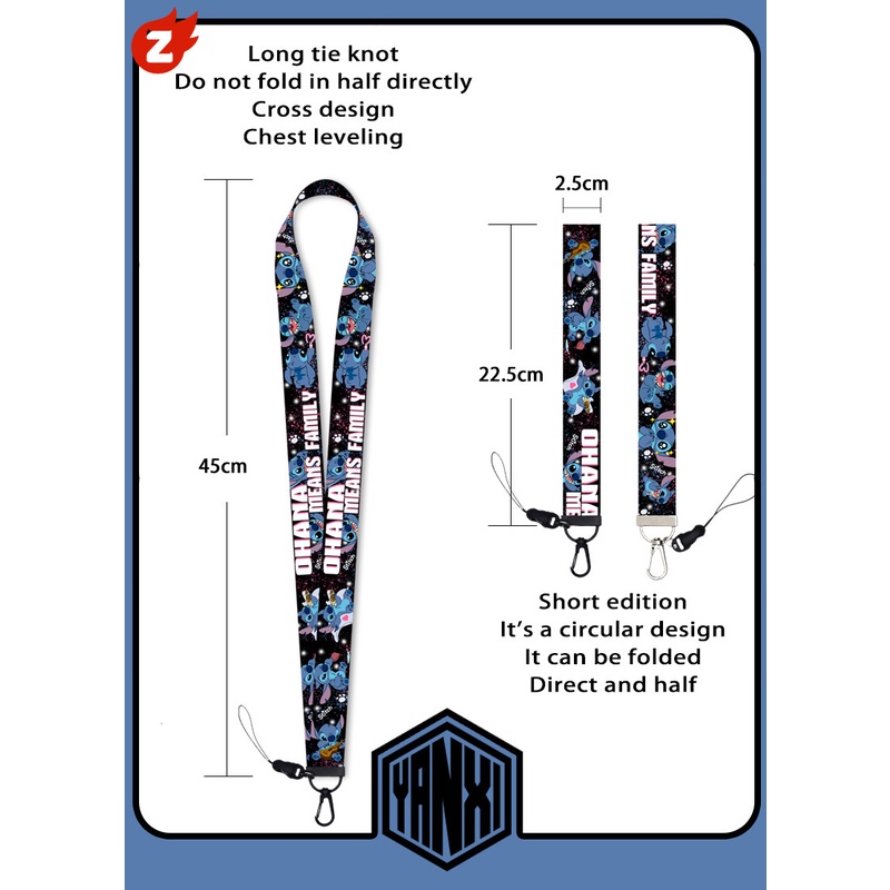 1 Dây Đeo Thẻ ID Hình Stitch Dễ Thương