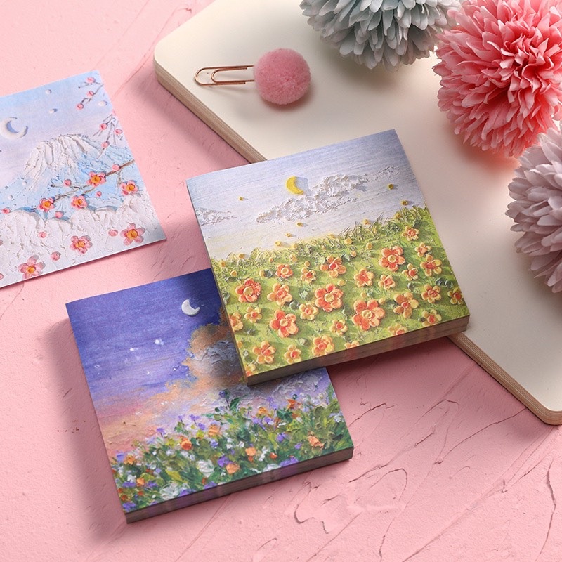 TẬP GIẤY NOTE 3D PHONG CẢNH BỐN MÙA 8*8cm