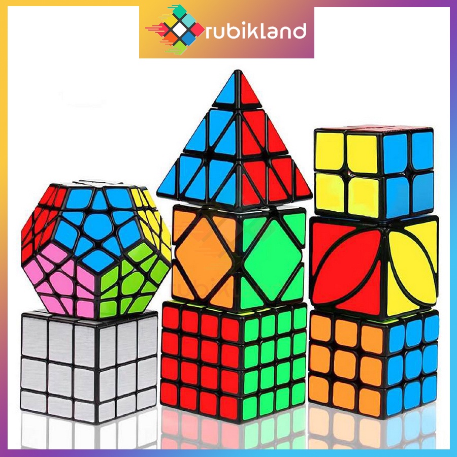 Rubik Viền Đen QiYi 2x2 3x3 4x4 5x5 Pyraminx Megaminx Skewb Mirror Ivy Đồ Chơi Trí Tuệ Rubic