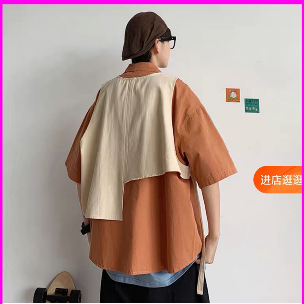 Áo sơ mi kèm Ghi lê nam kiểu dáng thanh lịch nhẹ nhàng phong cách Hồng Kông 2021