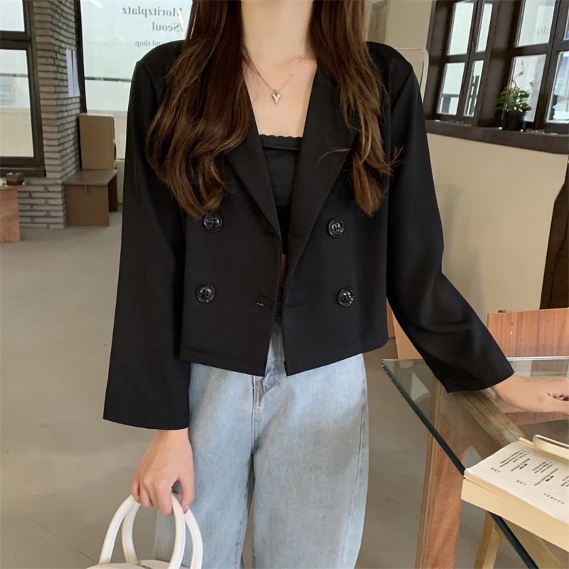 SUXI Áo Khoác Blazer Nữ Dài Tay Cài Nút Thời Trang Hàn Quốc Mới