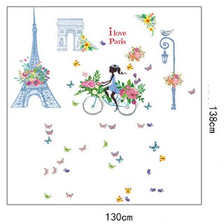 Decal dán tường chủ đề Paris