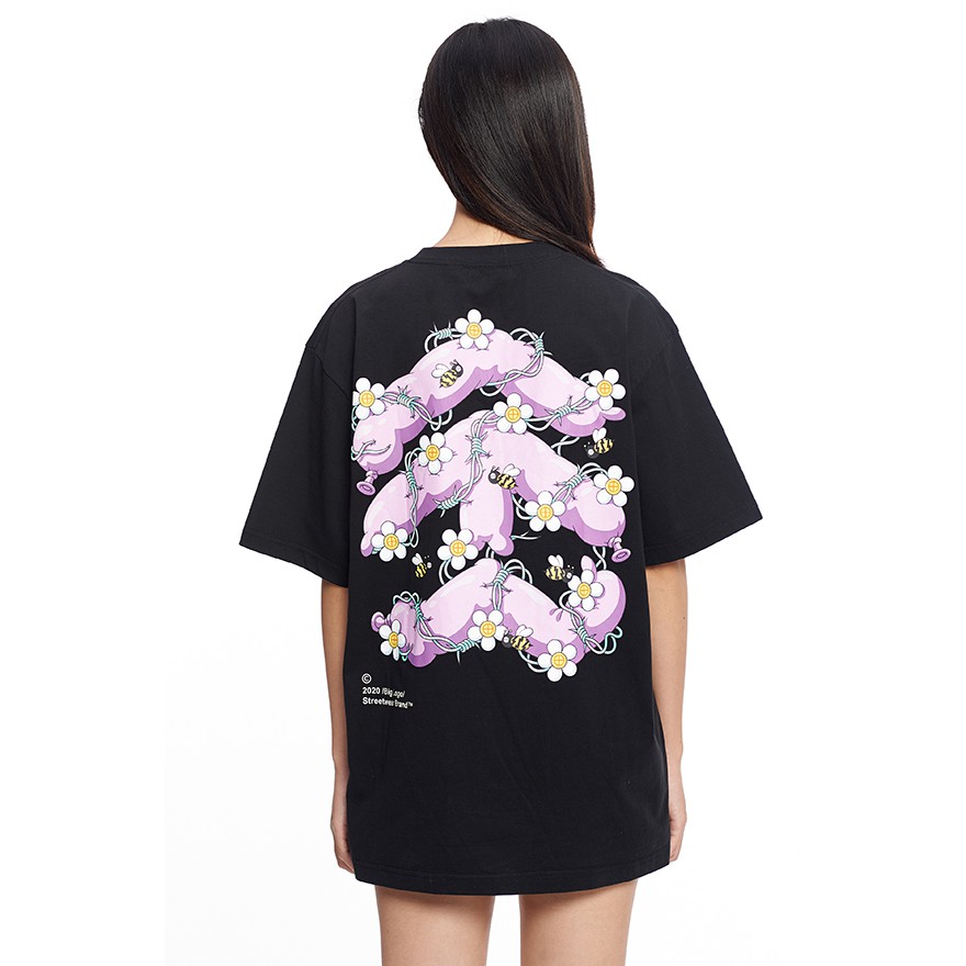 5THEWAY® /wild balloon/ NEW TEE™ in BLACK aka Áo Thun Đen Tay Ngắn