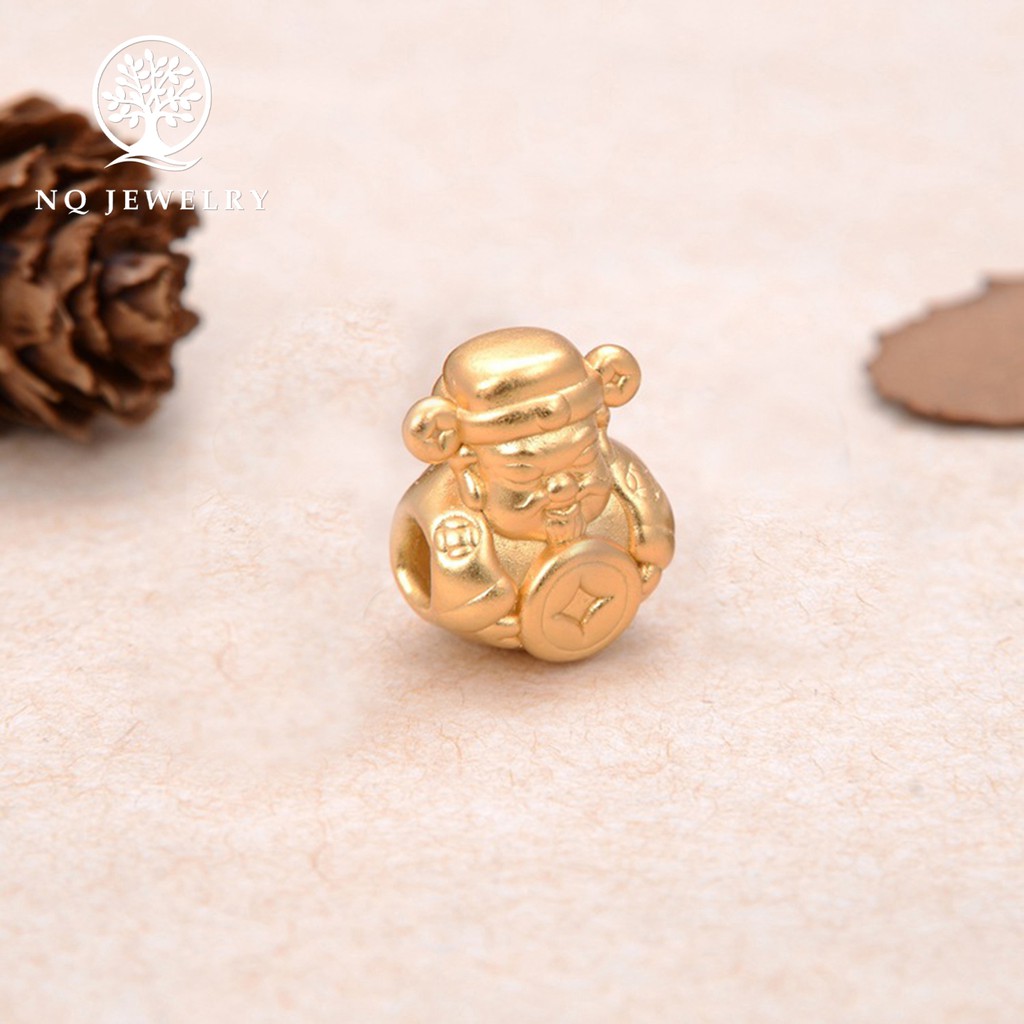 Charm bạc thần tài xỏ ngang - NQ Jewelry