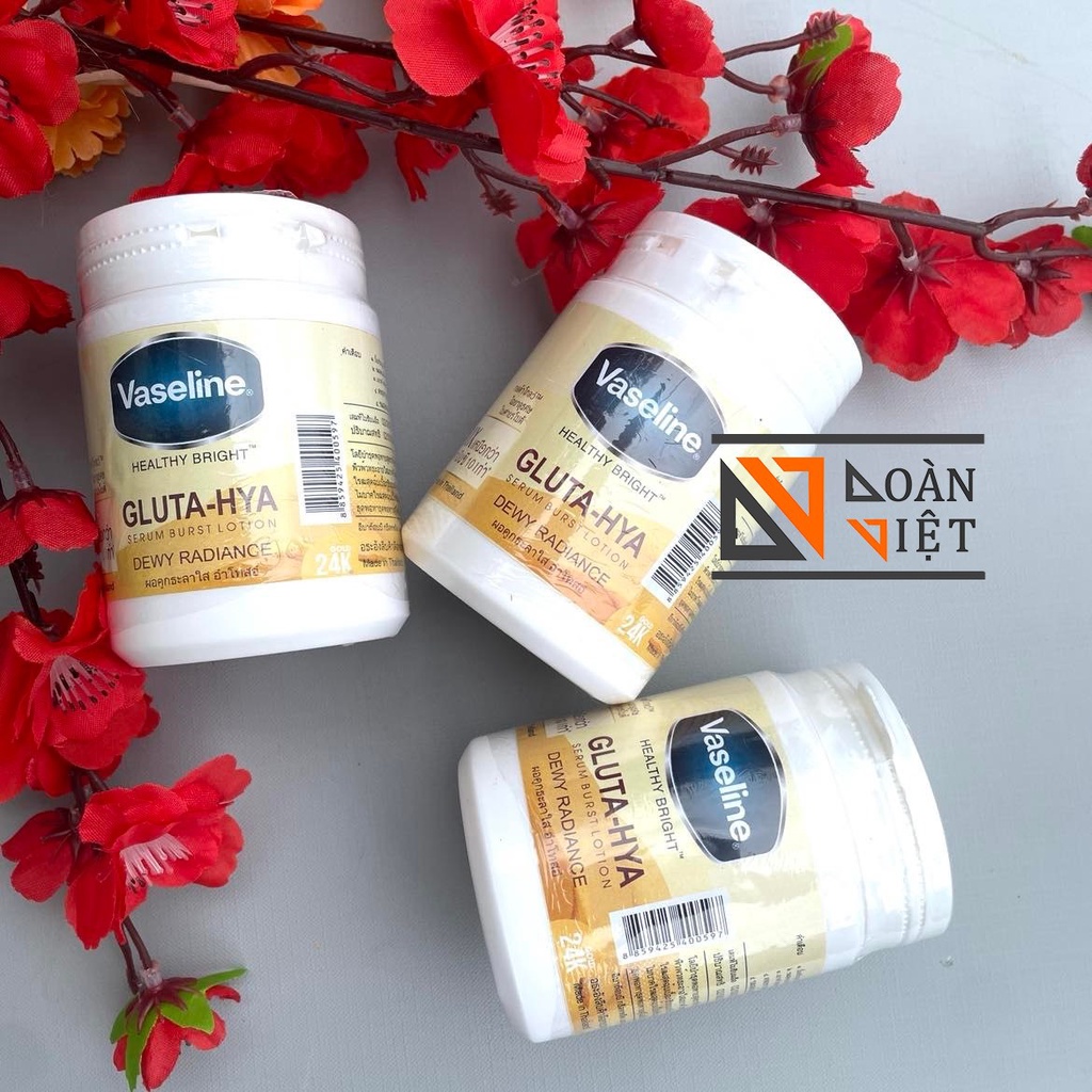 [Combo 3 hủ] Kích trắng da, dưỡng trắng da toàn thân Vaseline X10 - Hàng chuẩn Thái Lan 250g, da trắng hồng, an toàn