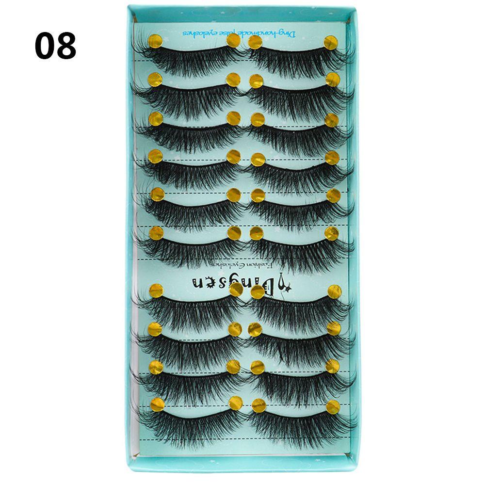 BORAG Set 10 Cặp Lông Mi Giả 3D Dài Tự Nhiên SKONHED