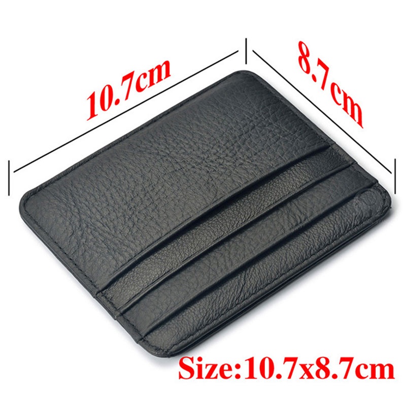 Mới Mỏng Da Thật Chính Hãng Ví Mini Slim Ngân Hàng Thẻ Nam Kinh Doanh Nhỏ ID Dành Cho Người Đàn Ông ví 6 Khe Cắm