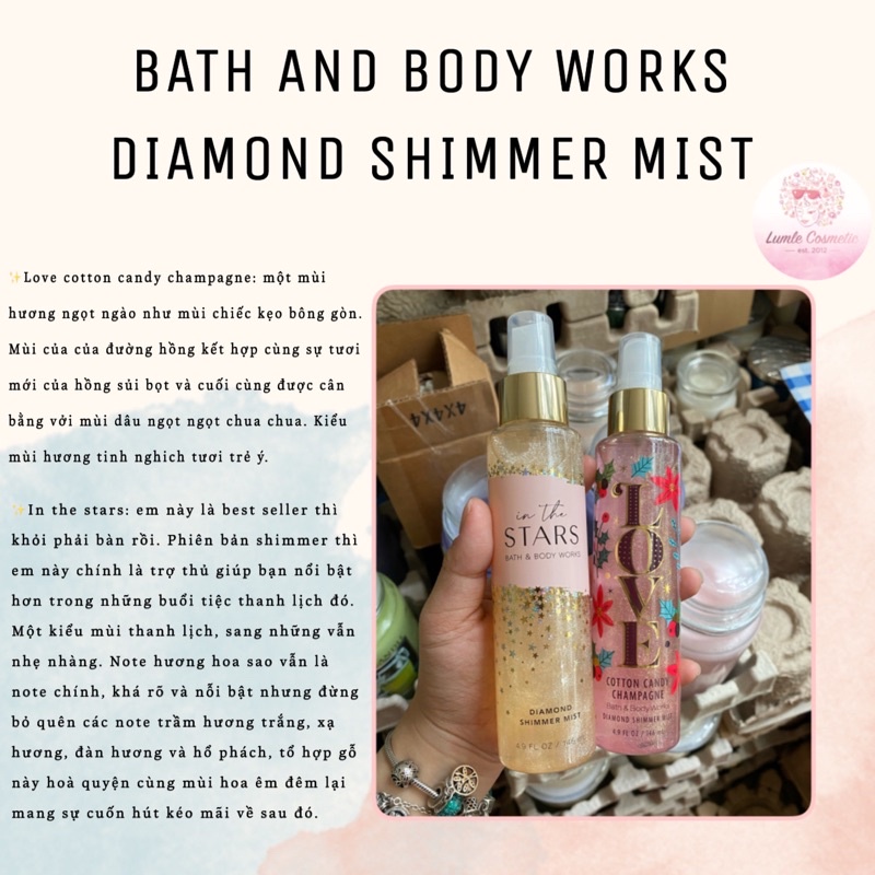 XỊT BODY CÓ NHŨ BATH AND BODY WORKS DIAMOND SHIMMER MIST
