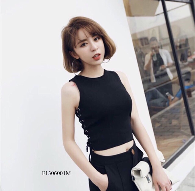 Áo Croptop Đan Dây Eo (Kèm Ảnh Thật)