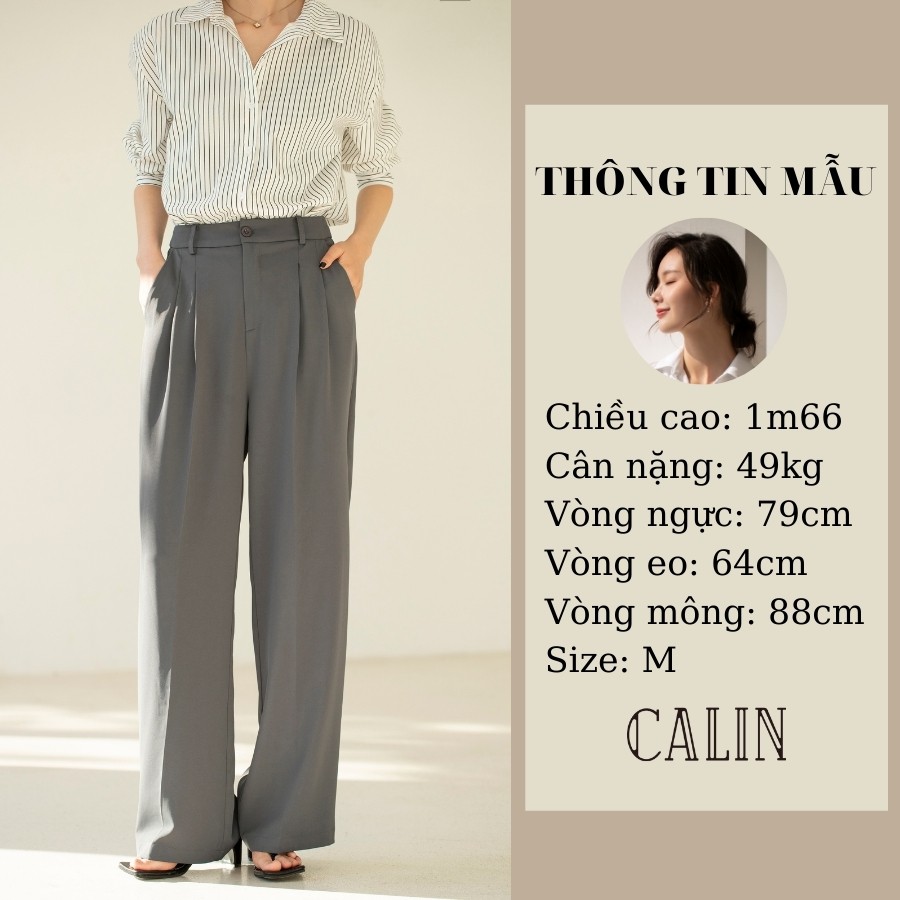 Áo sơ mi nữ kẻ sọc đen trắng Calin mẫu 2021