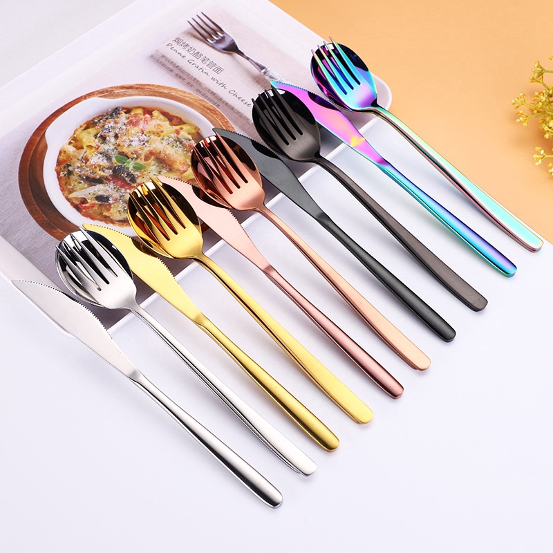Bộ 3 dụng cụ dao muỗng nĩa bằng thép không gỉ chuyên dụng sang trọng