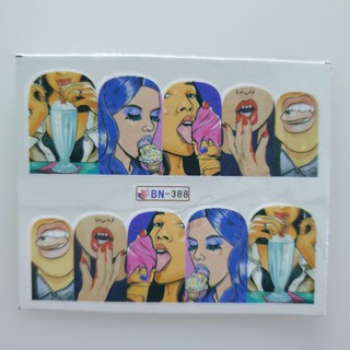 decal dán móng trang trí hình đôi môi quyến rũ