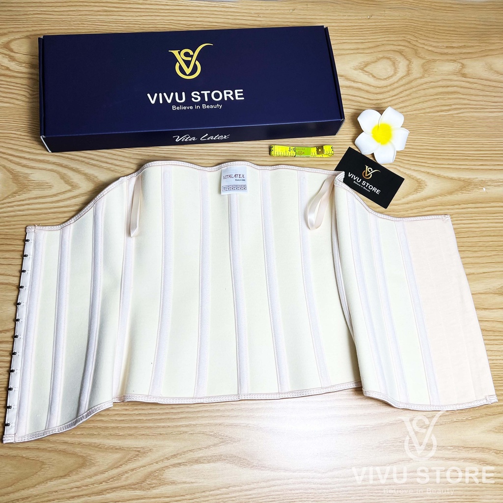 Đai nịt bụng Vita Latex Sline 13 xương che mỡ lưng, giảm mỡ bụng. Tặng kèm lót liner và thước dây