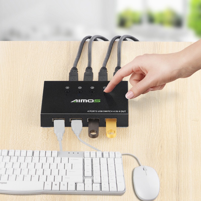 Bộ Chuyển Đổi Usb 4 Trong 4 Ra Kvm Công Tắc 2.0 # X0Vn Cho Máy In | BigBuy360 - bigbuy360.vn
