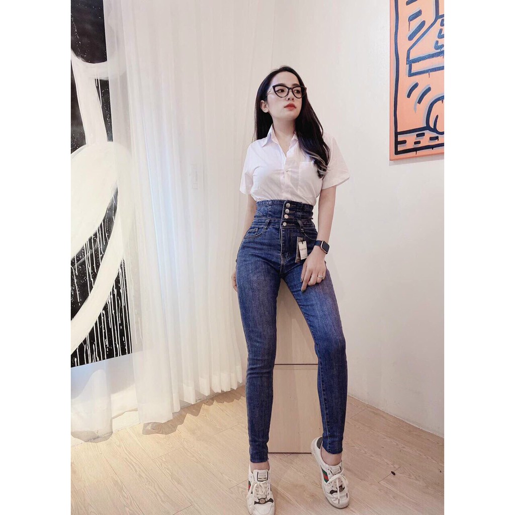 Quần Jean Nữ Lưng Cao ❤️FREESHIP❤️ Quần Bò Nữ Mẫu Mới Ôm Dáng Xinh Xắn Thời Trang Chuẩn Hàng Shop A-T Fashion - QJNU34