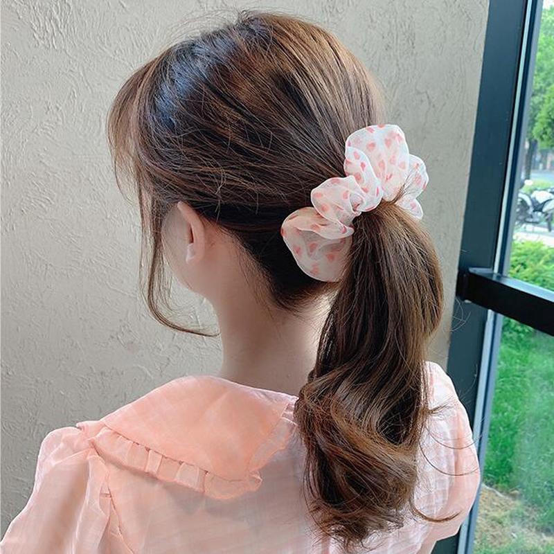 Dây buộc tóc hình trái tim có độ co giãn tốt 8cm