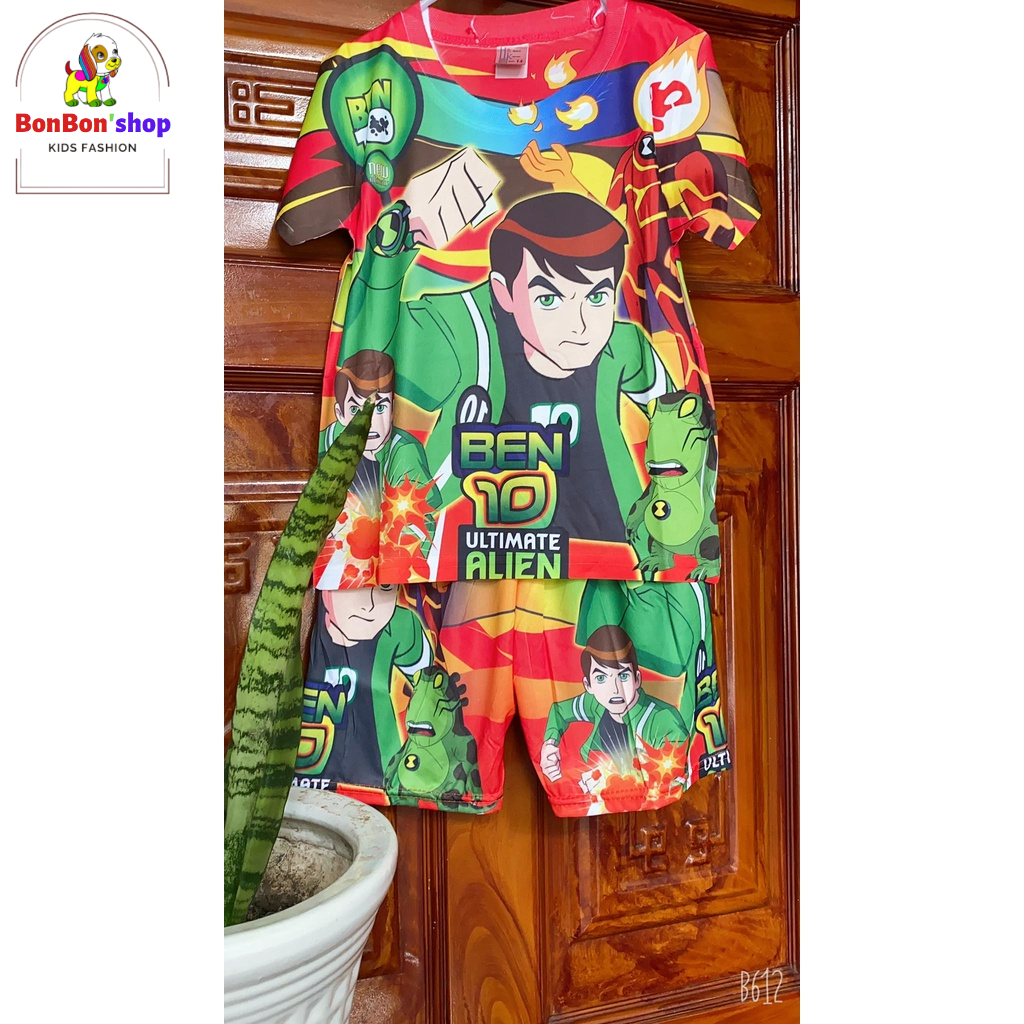 B10#quần áo cho bé trai 3 tuổi đến 7 tuổi có hình ben10, vải siêu mát