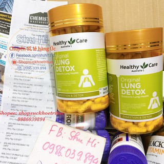 TPBS viên uống hỗ trợ thải độc phổi Healthy Care Original Lung Detox - 180 viên Úc