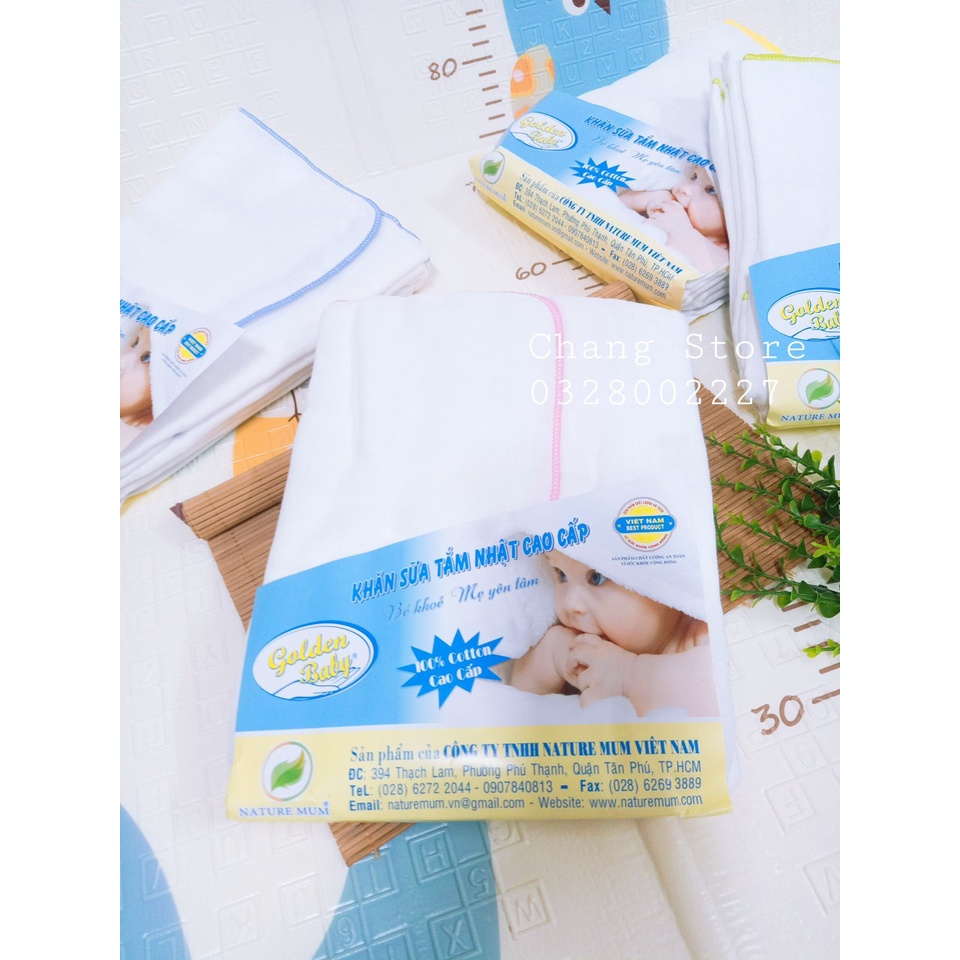 Set 2 Cái Khăn Tắm Nhật Siêu Mềm Cho bé Viền Màu